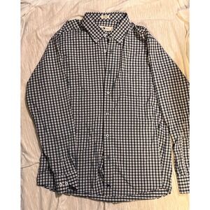 ONWARD RESERVE Mens Tailored‎ Fit Gingham Button Down Shirt XL Navy Red White